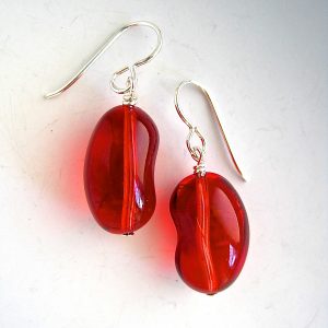 red-glass-kidney-earrings