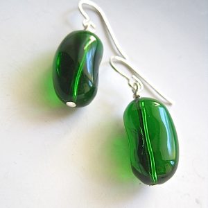green-glass-kidney-earrings