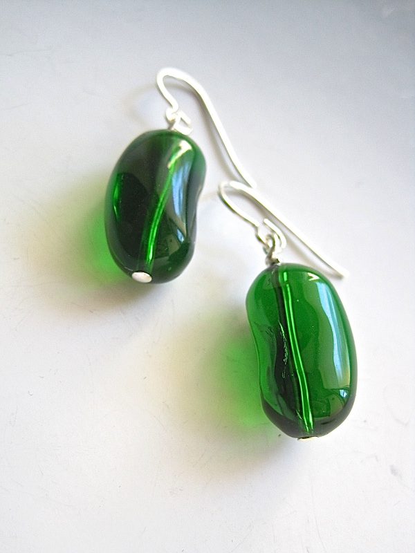 green-glass-kidney-earrings
