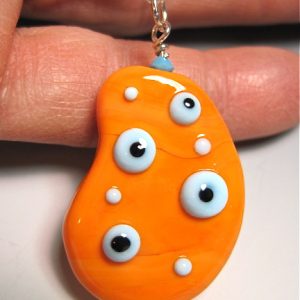 orange-polka dot-kidney-pendant