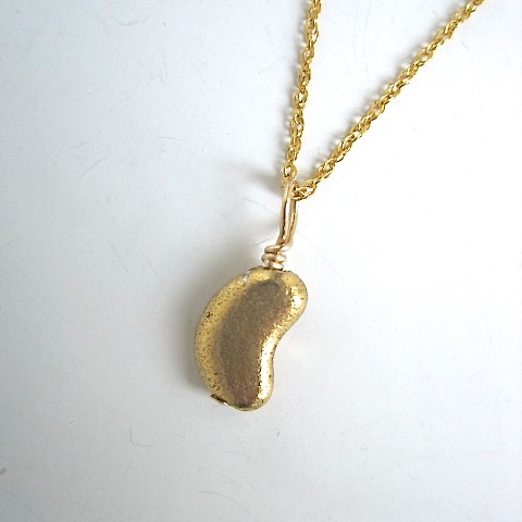 Small Gold Plated Pewter Kidney Pendant on Gold Filled Chain (KP-2 ...