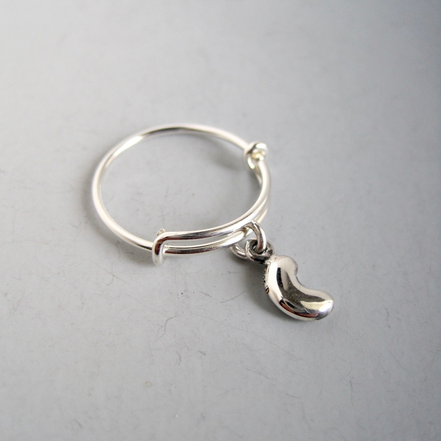 Sterling Silver Large Kidney Bean Key Ring