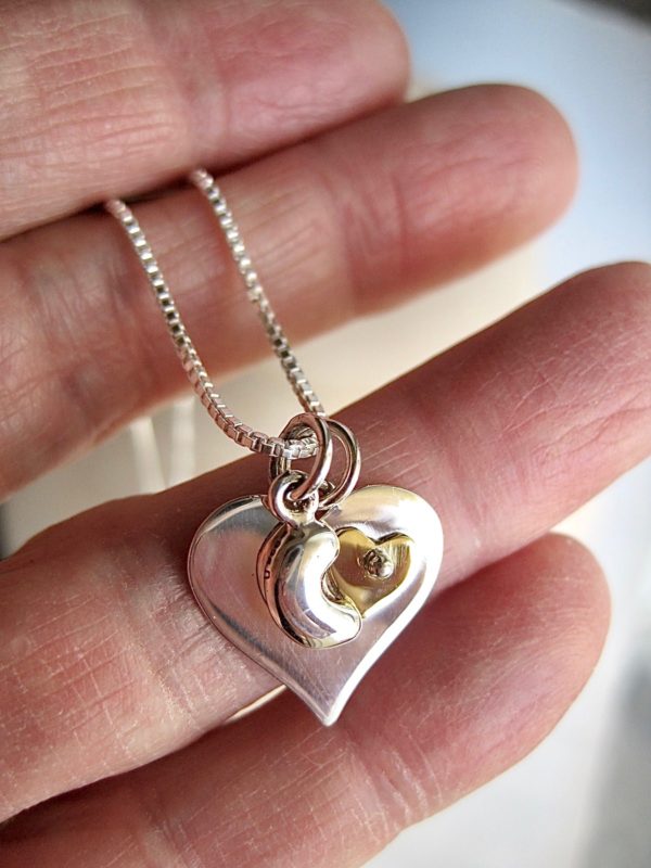 sterling-and-bronze-heart-with-tiny-kidney-bean